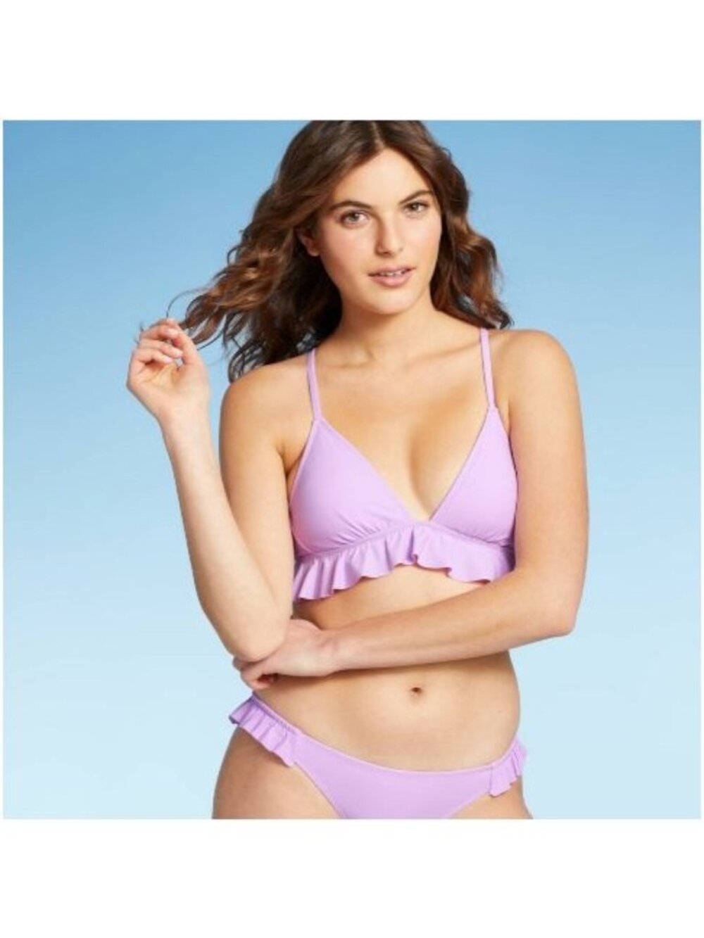 Xhilaration Womens Ruffle Triangle Bikini Top Size Small